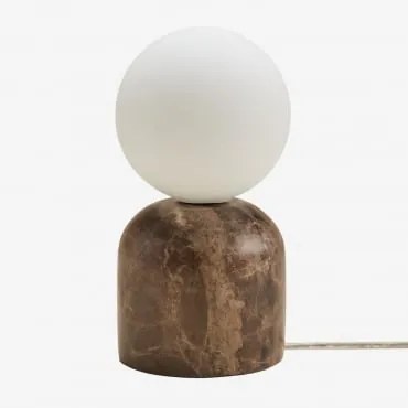 Lampa Stołowa Z Naturalnego Kamienia Tumkur Brązowy Marmur Emperador - Sklum