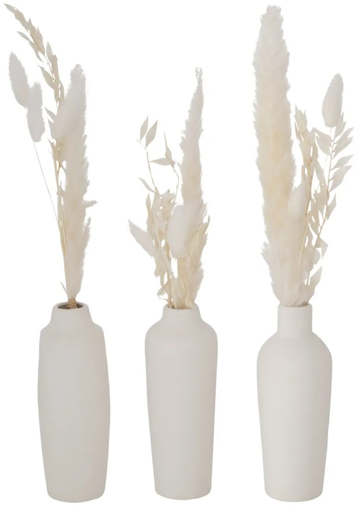 Porcelanowy wazon dekoracyjny Bianca, suszone kwiaty, wys. 16 cm