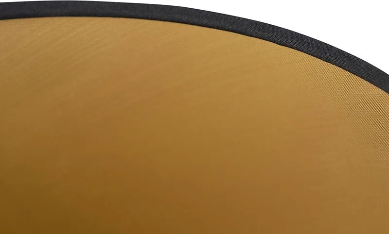 Abażur bawełniany czarny 32/25/18 ze złotym wnętrzem