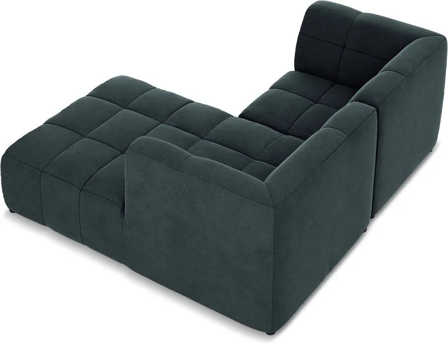 Niebieski aksamitny narożnik (prawostronny/z szezlongiem) Aloha – Makamii