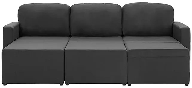 Rozkładana sofa modułowa ciemnoszara tkanina - Odi 4Q
