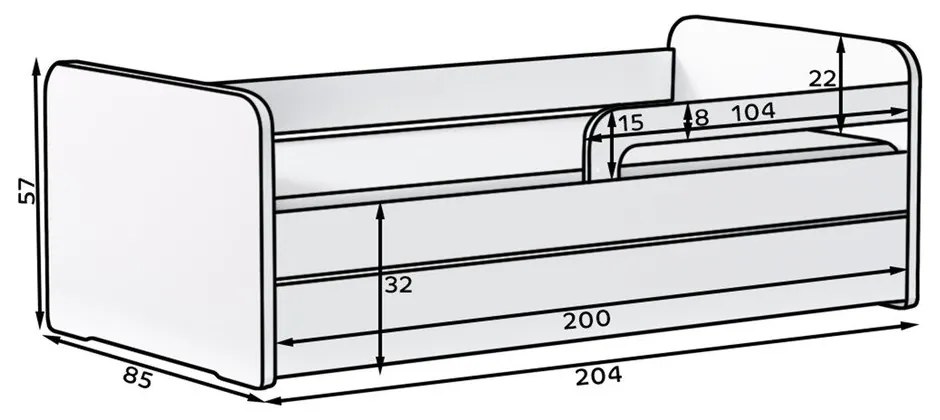 Białe łóżko dziecięce ze stelażem 80x200 cm Duuli – ELTAP