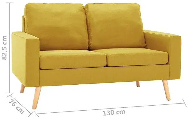 Dwuosobowa żółta sofa - Eroa 2Q