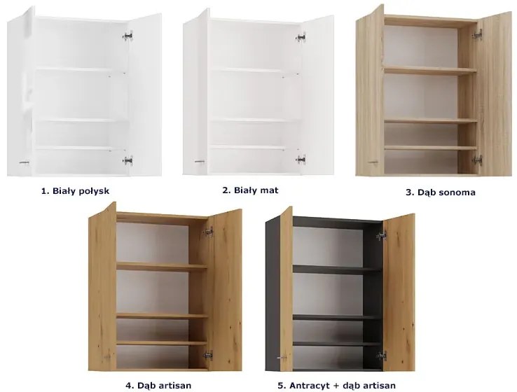 Szafka łazienkowa ścienna antracyt + dab artisan P3-S07