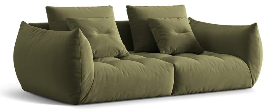 Jasnozielona aksamitna sofa 232 cm Bloom – Micadoni