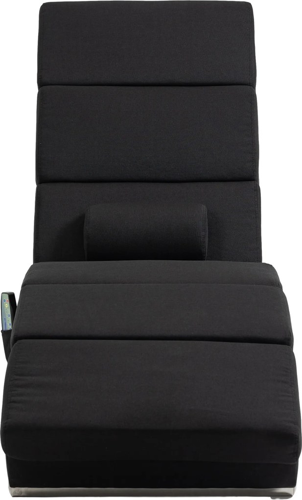 HOMCOM Fotel masujący, relaksacyjny, z funkcją leżenia i 8 punktami wibracyjnymi, 5 trybami, 56 x 168 x 84 cm, Czarny