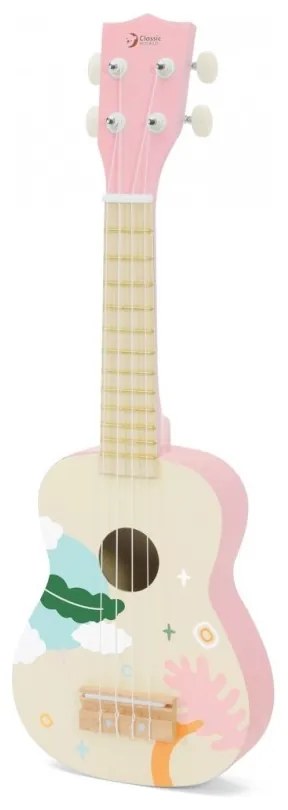 Classic world drewniane ukulele gitara dla dzieci różowa