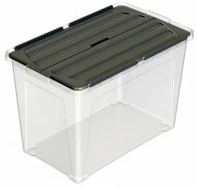 Multibox z przymocowaną pokrywą Eco 48 l, czarnapokrywa, 48 l