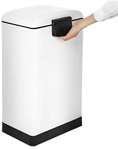SongmicsHome Kosz na śmieci z wolnym zamykaniem SLOW, 30l, biała