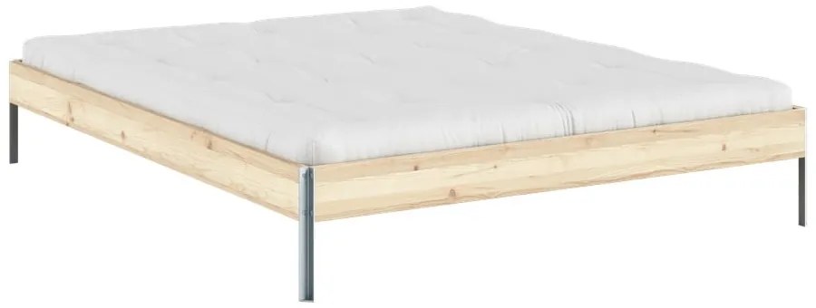 Łóżko dwuosobowe z litego drewna sosnowego ze stelażem 160x200 cm w naturalnym kolorze Core – Karup Design