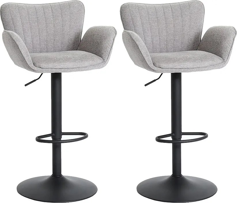 Stołek barowy MCW-M67 (zestaw 2 szt.),  jasnoszary stopa czarny