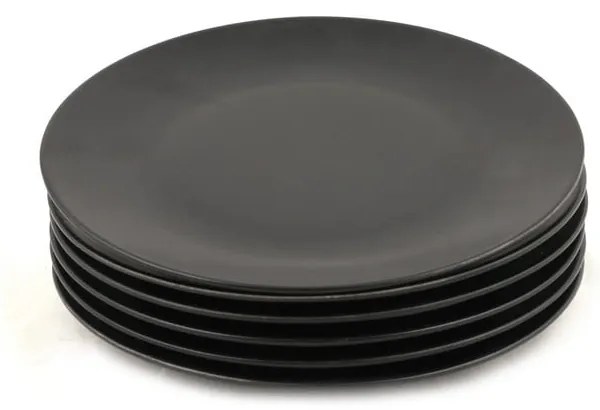 Ceramiczne talerze w kolorze matowej czerni zestaw 6 szt. ø 25 cm – Hermia