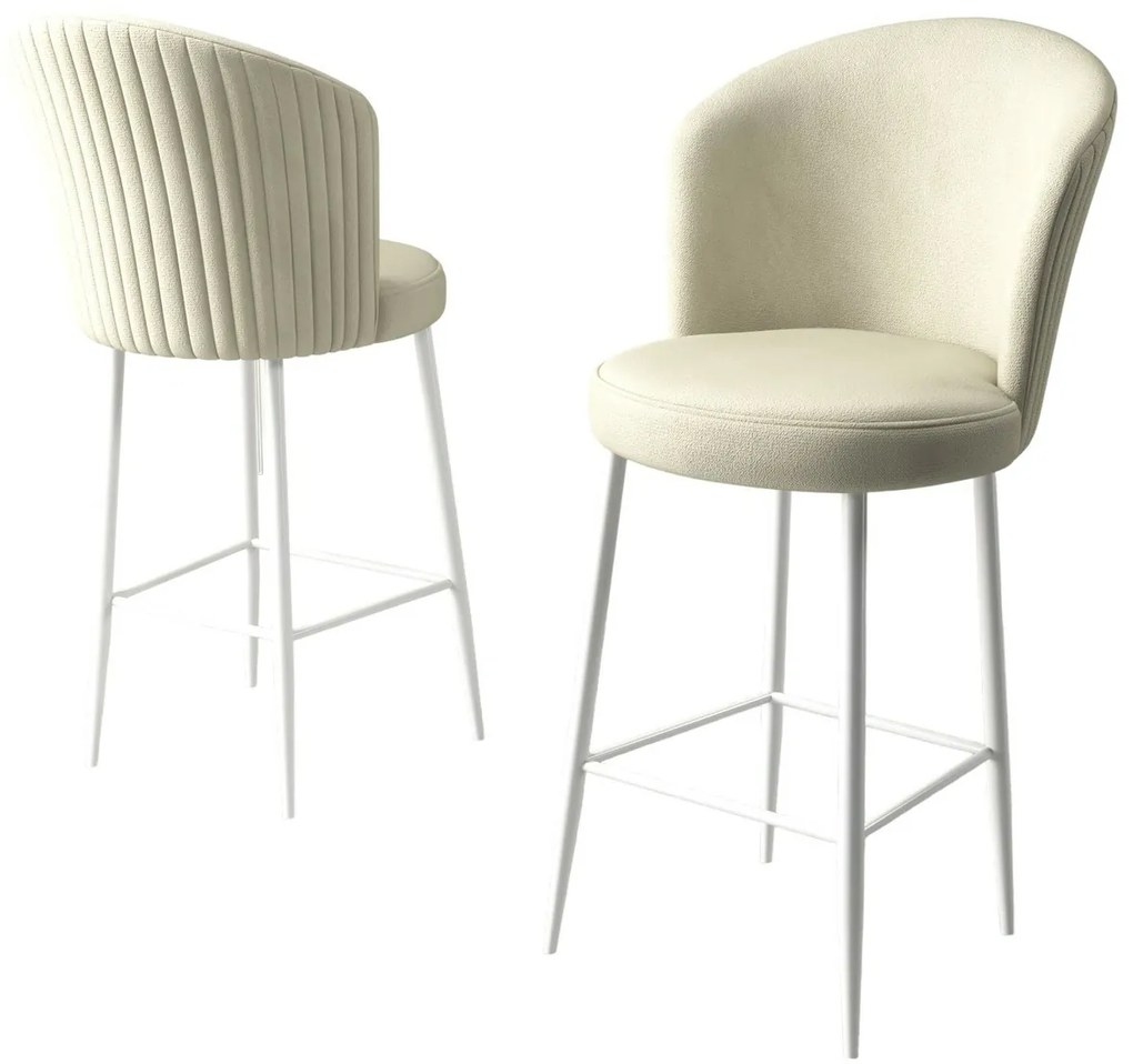 Zestaw krzeseł barowych Fora Cream and White, 6szt., 6 szt.