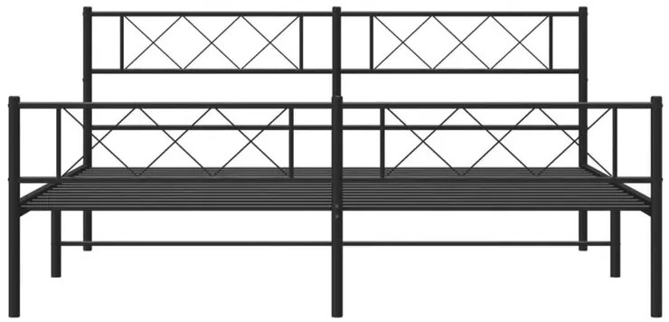 Czarne metalowe łóżko małżeńskie 200x200cm - Espux