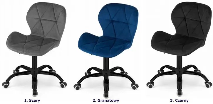 Czarny pikowany fotel obrotowy - Infis 5X