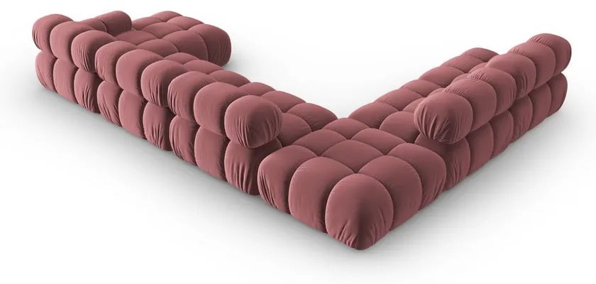 Różowa aksamitna sofa 379 cm Bellis – Micadoni Home