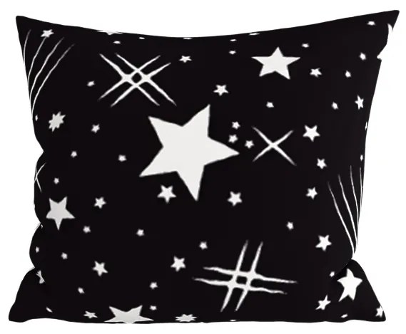 Zestaw 2 szt. dekoracyjnych poszewek na poduszki z mikrofibry NIGHT SKY 45x45 cm, czarny