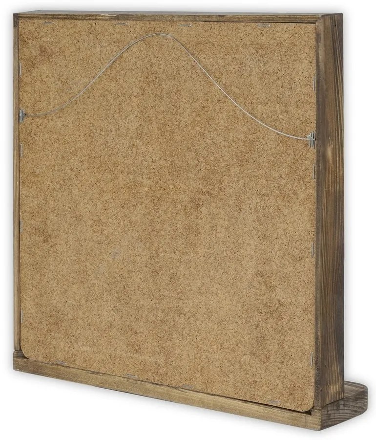 Lustro z półką z kamienną ramą ścienne 32.5x33 cm – Wallity