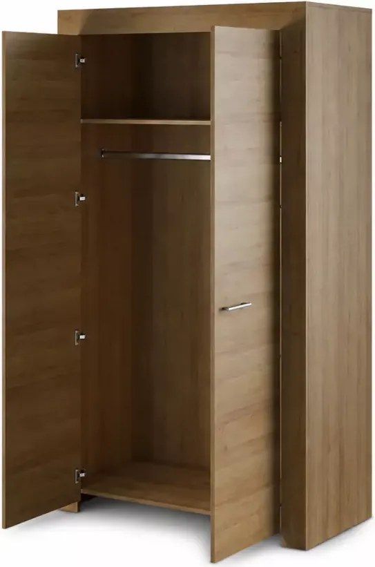 Szafa Seel 110 cm nowoczesna szafa do sypialni z drążkiem i półką MDF ABS