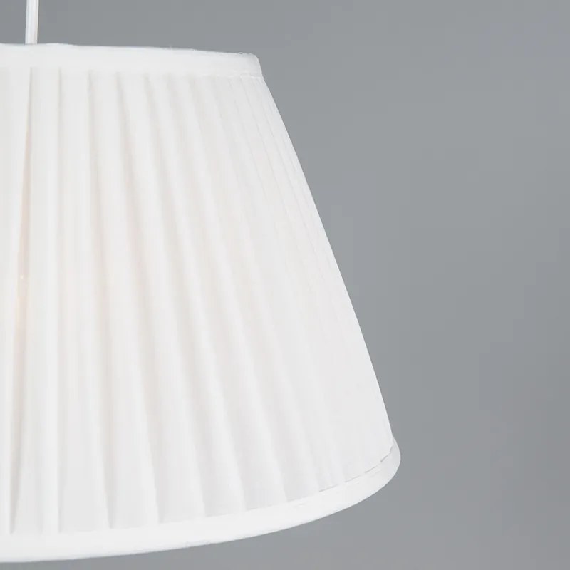 Lampa wisząca Retro biała 35 cm - Plisse Retro Oswietlenie wewnetrzne