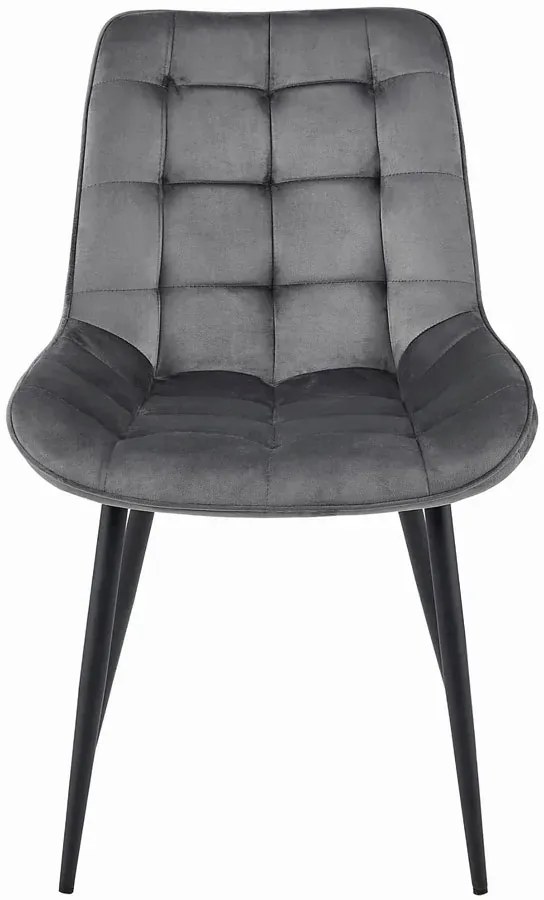 Ciemnoszare welurowe krzesło metalowe P2-Z59