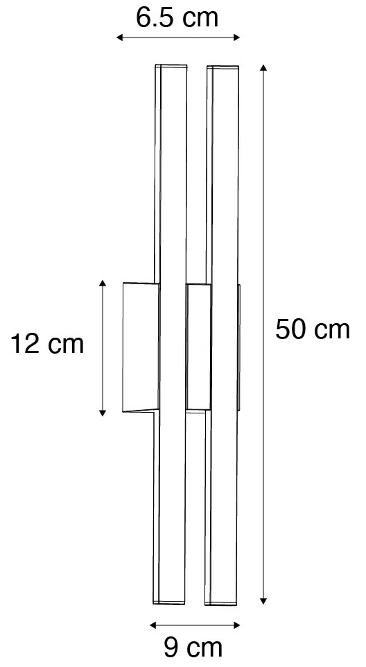 Nowoczesna lampa ścienna zewnętrzna czarna z wbudowanym LED 2-światła IP54 - Jamal