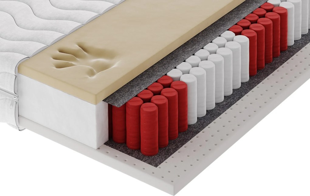 Masseno Materac CALVADO MULTI 100x200 cm sprężynowy multipocket dwustronny średnio twardy H3
