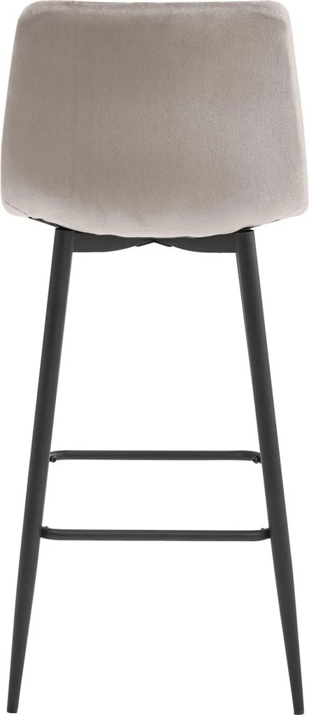 Hokerka z czarnymi nogami ARCETO VELVET, beżowa