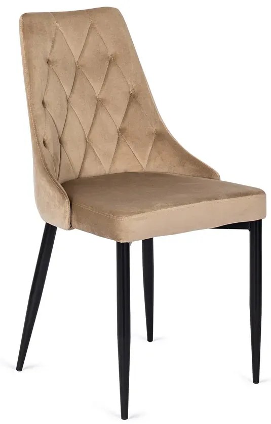 Beżowe eleganckie pikowane krzesło - Radja
