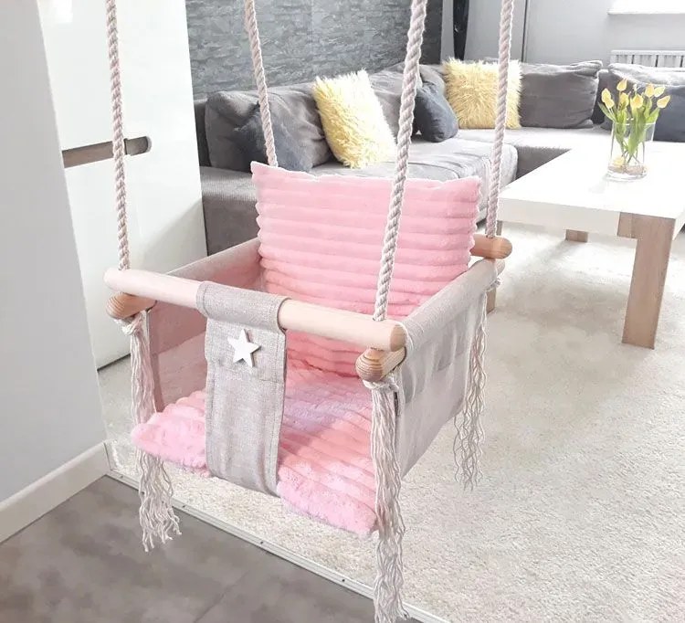 Różowa huśtawka dla dziewczynki K1-K39