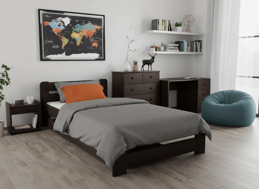 Łóżko Laura 120 x 200 cm, orzech Stelaż: Bez stelaża, Materac: Materac Coco Maxi 20 cm