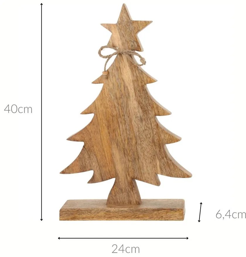 Dekoracyjna choinka z drewna mango, 40 cm