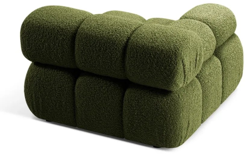 Zielony moduł sofy z materiału bouclé (lewostronny) Bellis – Micadoni Home