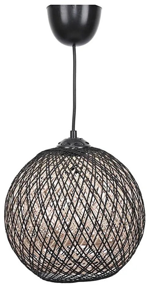 Żyrandol na lince JUTE 1xE27/60W/230V czarny