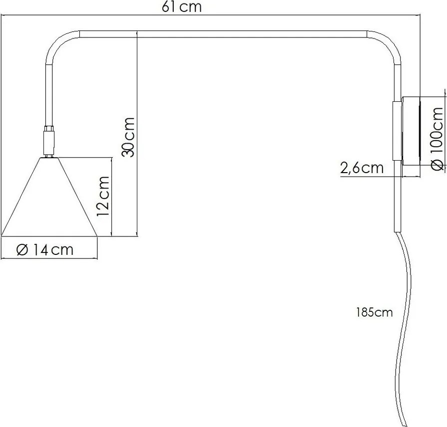 Żółty kinkiet do kontaktu ø 14 cm Zylo – Sollux