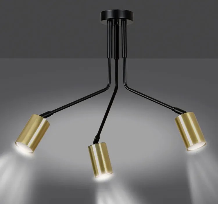 Czarna potrójna loftowa lampa sufitowa - D059 F1-R26