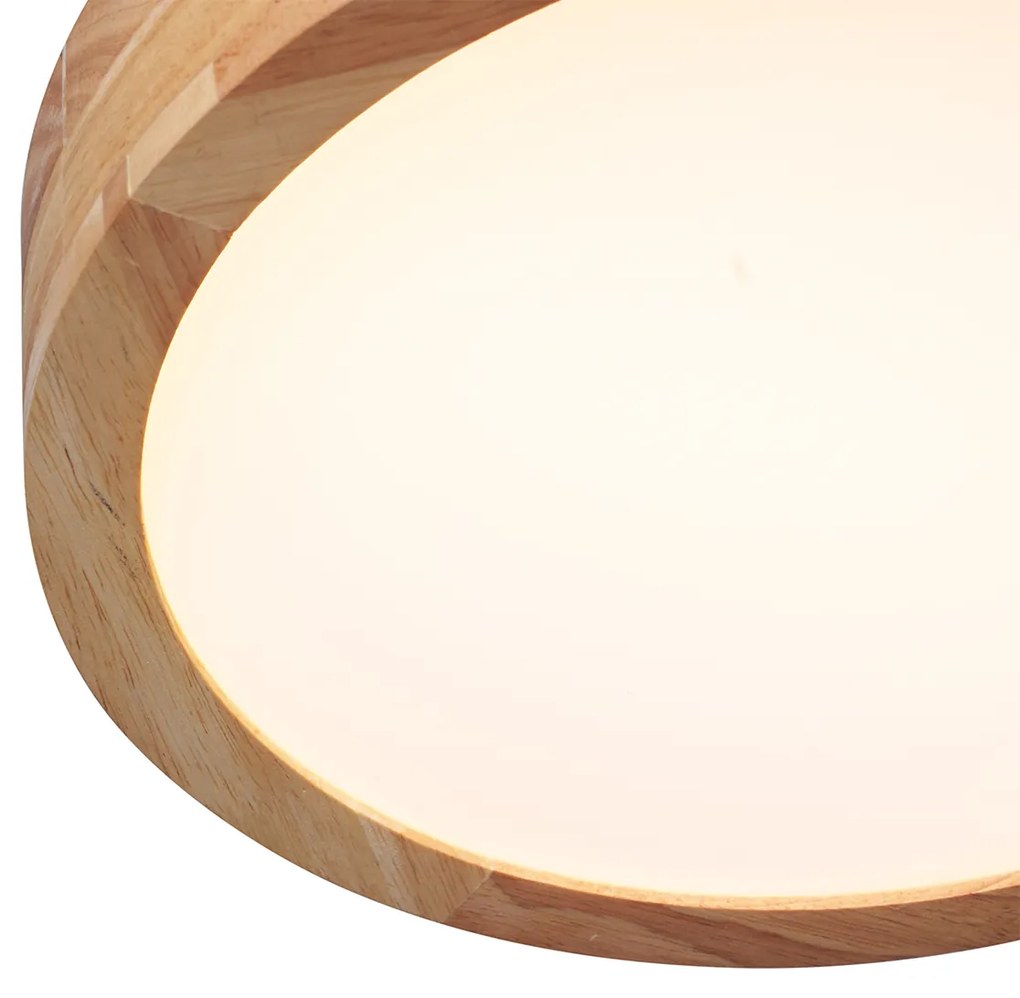Lampa sufitowa w stylu skandynawskim drewno 30cm z LED ściemnialna - PeckerSkandynawski Oswietlenie wewnetrzne