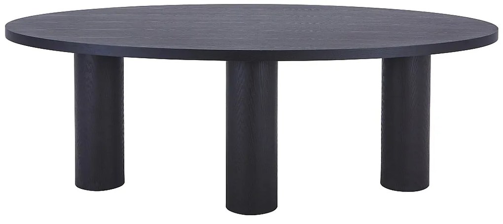 Stół do jadalni dla 8 osób z okleiną jesionową - Czarny - FALYN