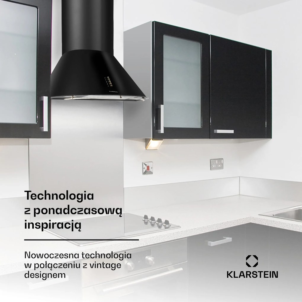 Klarstein Lumio 352.4m³/h 60cm Okap Retro Czarny