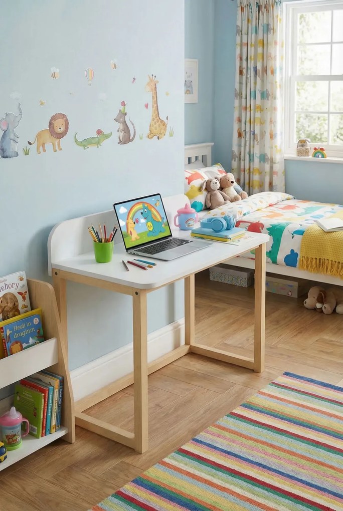 Białe biurko dla 6 latka, dla przedszkolaka D0-H23