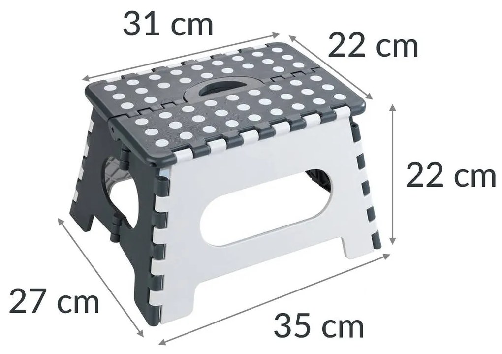 Taboret składany antypoślizgowy SECURA, max. 150 kg