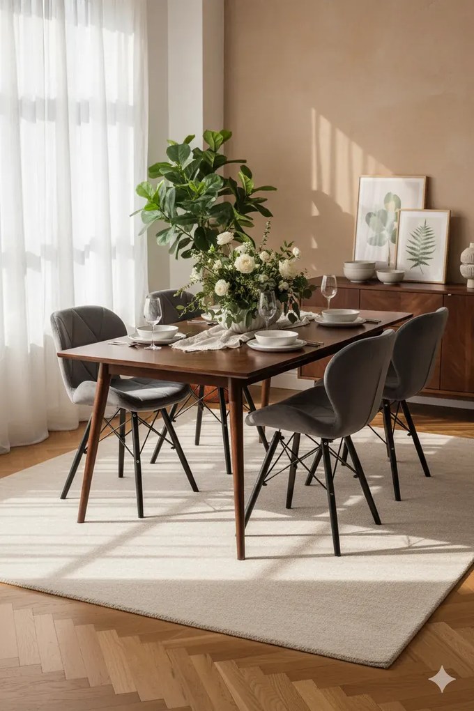 Szare welurowe krzesło pikowane do stołu G0-W43