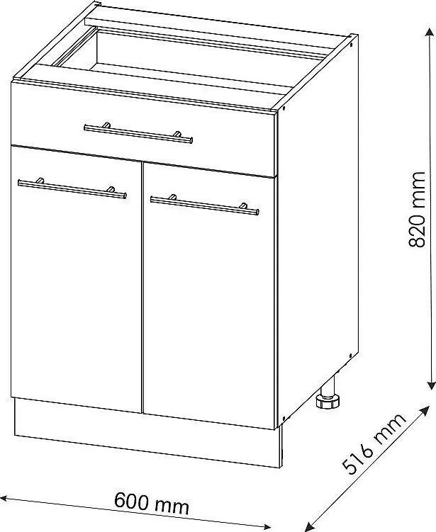 Szafka dolna do kuchni green gold country 60x60x82 fame-line