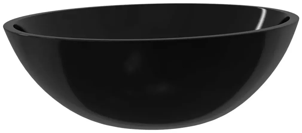 Czarna szklana umywalka na blat P2-G42