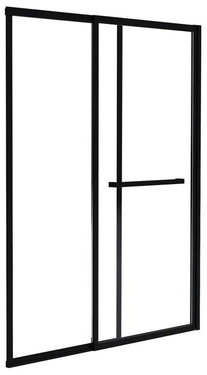 Parawan nawannowy przesuwny w kolorze czarnym matowym z wieszakiem na ręczniki – 120 × 140 cm – WAIMEA