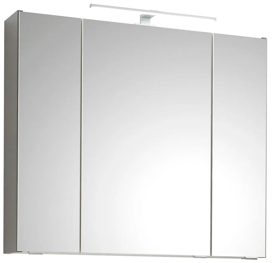Szara wisząca szafka łazienkowa z lustrem 80x70 cm Set 357 – Pelipal