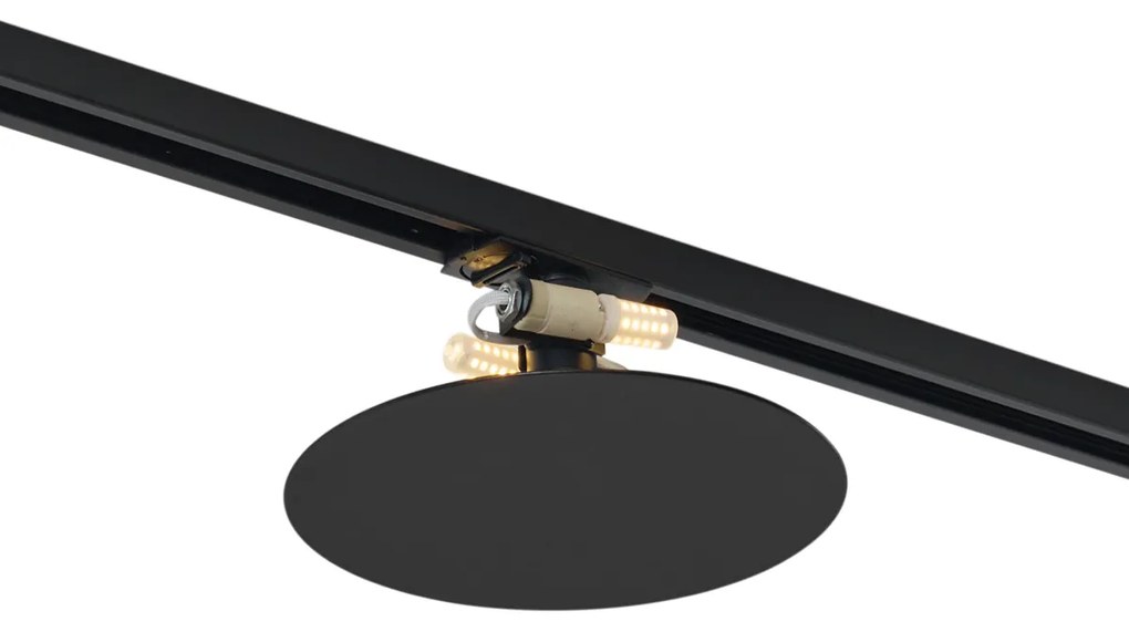 Nowoczesna czarna lampa sufitowa do systemu szynowego 1-fazowego 2-punktowa - Iconic Pulley Nowoczesny Oswietlenie wewnetrzne