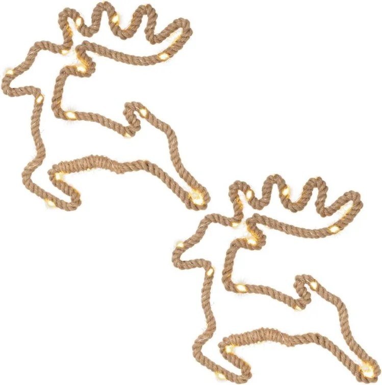 Dekoracja świąteczna renifer 28x29 cm, 20 LED 2 szt