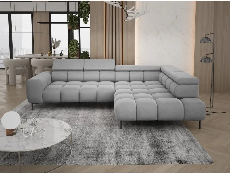 Narożnik PLAZA L Prawostronny z elektryczną regulacją siedziska w tkaninie APHRODITE 19 WERSAL