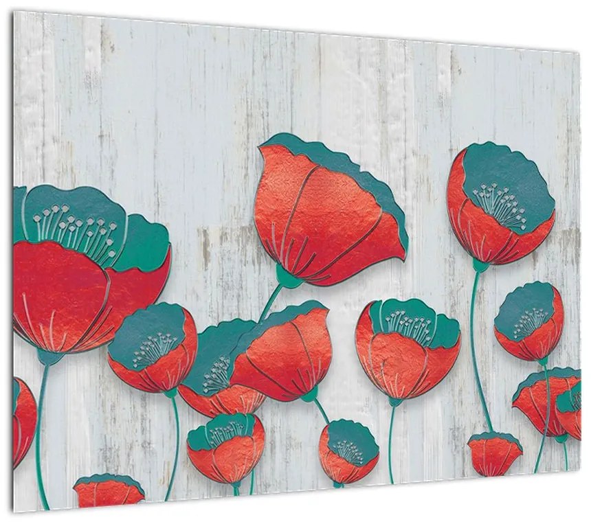 Obraz - Maki - nafta (70x50 cm)